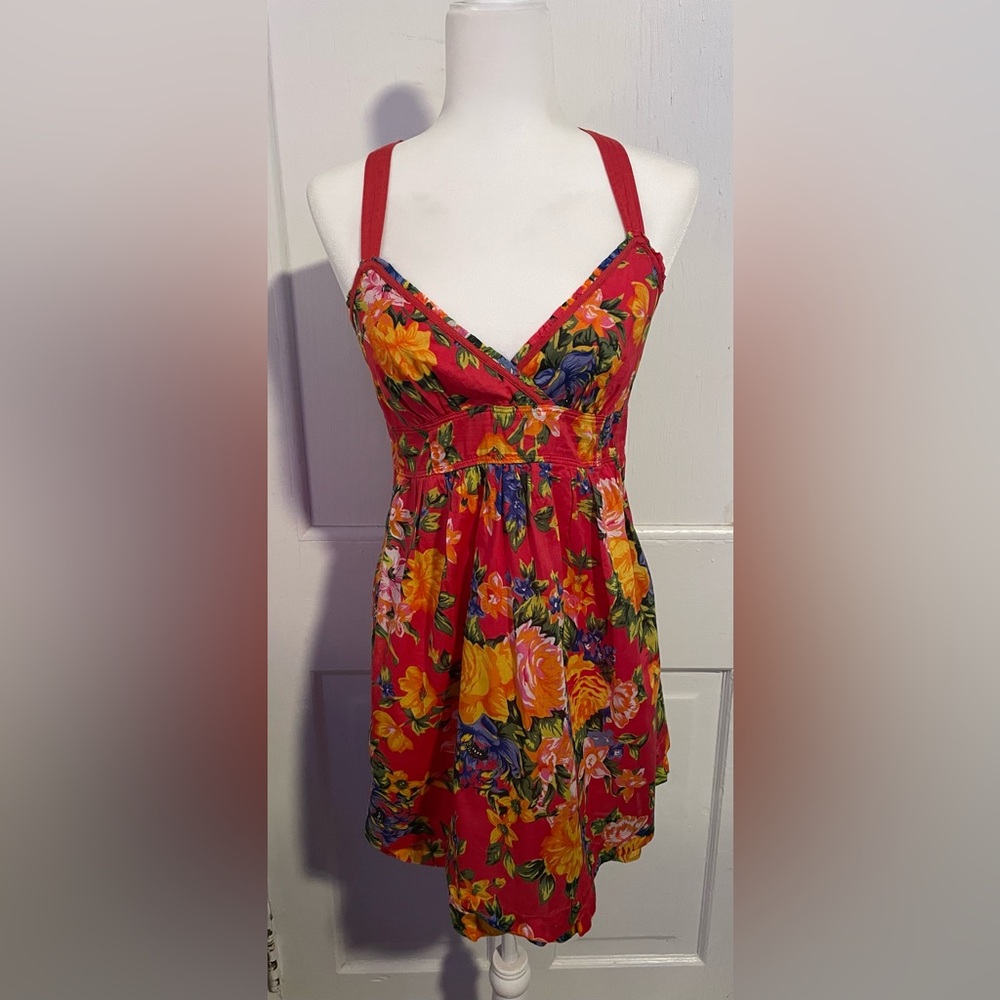 Vintage Hollister Red Floral Mini Dress